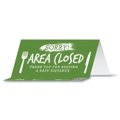 Tabbies BeSafe 8 in. x 3.87 in. Messaging Table Top Tent Card - Green (100/Carton)