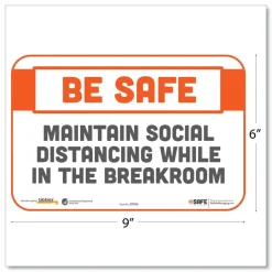 Tabbies BeSafe Messaging 9 in. x 6 in. Repositionable Wall/Door Signs - White (3/Pack)