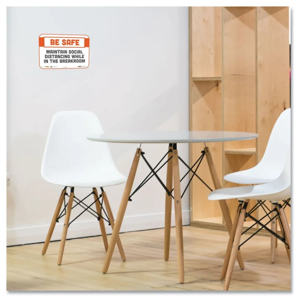 Tabbies BeSafe Messaging 9 in. x 6 in. Repositionable Wall/Door Signs - White (3/Pack)