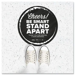 Tabbies BeSafe Messaging 12 in. Floor Decals - Black/White (60/Carton)