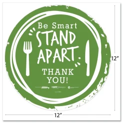 Tabbies BeSafe Messaging 12 in. Floor Decals - Green/White (60/Carton)