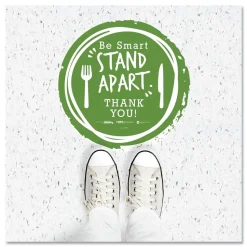 Tabbies BeSafe Messaging 12 in. Floor Decals - Green/White (60/Carton)