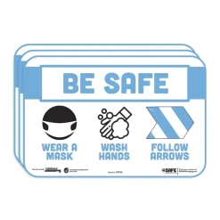 Tabbies BeSafe Messaging 9 in. x 6 in. Education Wall Signs - Blue/White (3/Pack)
