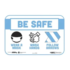 Tabbies BeSafe Messaging 9 in. x 6 in. Education Wall Signs - Blue/White (3/Pack)