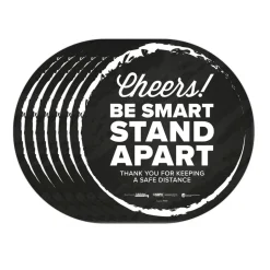 Tabbies BeSafe Messaging 12 in. Floor Decals - Black/White (6/Pack)