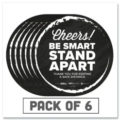 Tabbies BeSafe Messaging 12 in. Floor Decals - Black/White (6/Pack)