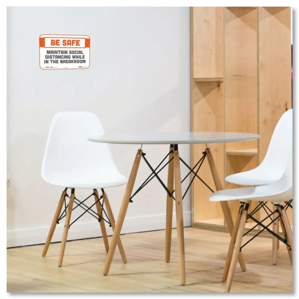 Tabbies BeSafe Messaging 9 in. x 6 in. Repositionable Wall/Door Signs - White (30/Carton)