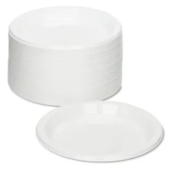 Tablemate 9 in. Diameter Plates Plastic Dinnerware - White (500/Carton)