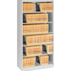 Tennsco 36 in. x 16.5 in. x 63.5 in. 6 Legal/Letter File Shelves Fixed Shelf Enclosed-Format Lateral File for End-Tab Folders - Light Gray