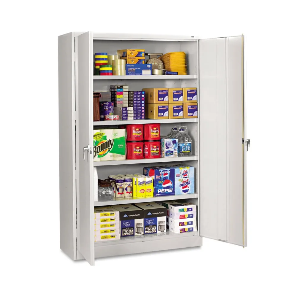 Tennsco 48 in. x 24 in. x 78 in. Assembled Jumbo Combination Steel Storage Cabinet - Light Gray