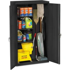 Tennsco 36 in. x 18 in. x 64 in. Janitorial Cabinet - Black