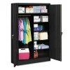 Tennsco 48 in. x 24 in. x 78 in. Jumbo Combination Steel Storage Cabinet - Black