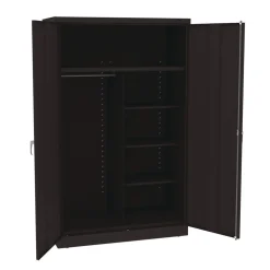 Tennsco 48 in. x 24 in. x 78 in. Jumbo Combination Steel Storage Cabinet - Black