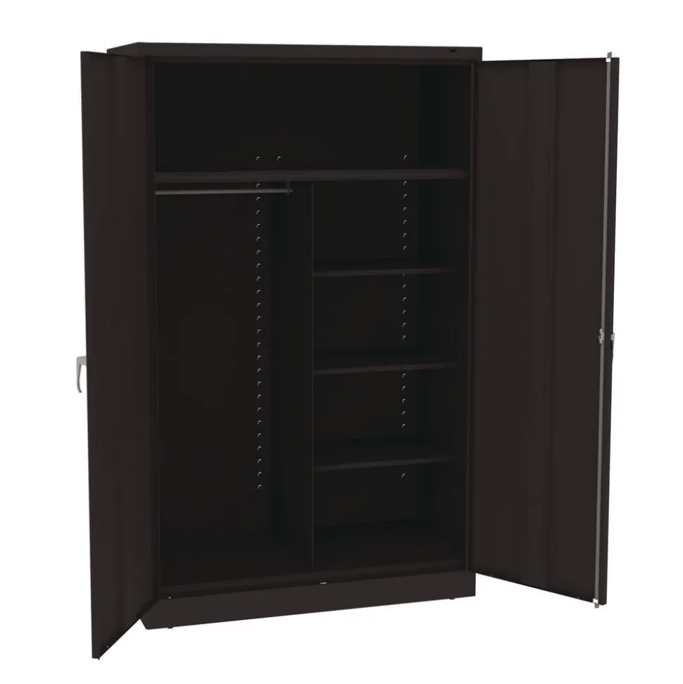 Tennsco 48 in. x 24 in. x 78 in. Jumbo Combination Steel Storage Cabinet - Black