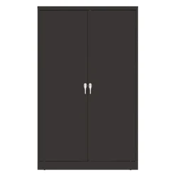 Tennsco 48 in. x 24 in. x 78 in. Jumbo Combination Steel Storage Cabinet - Black
