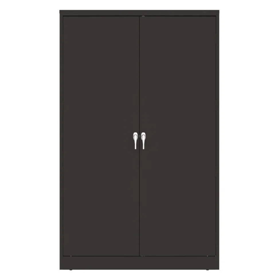 Tennsco 48 in. x 24 in. x 78 in. Jumbo Combination Steel Storage Cabinet - Black