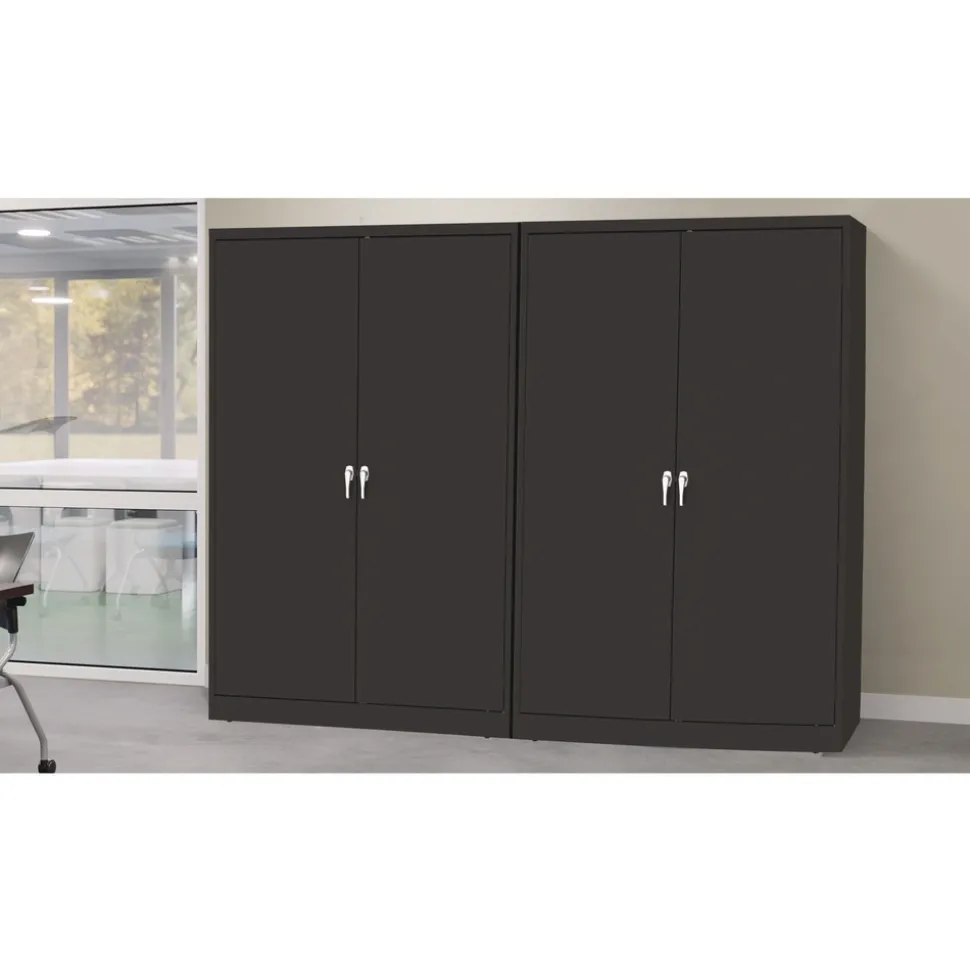 Tennsco 48 in. x 24 in. x 78 in. Jumbo Combination Steel Storage Cabinet - Black