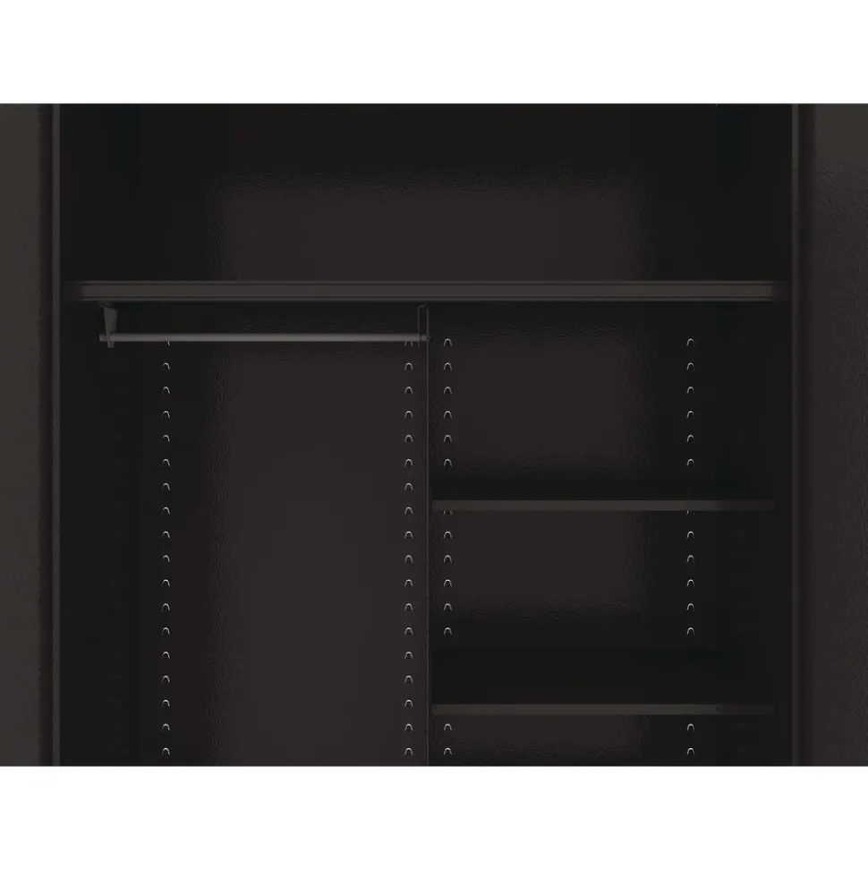 Tennsco 48 in. x 24 in. x 78 in. Jumbo Combination Steel Storage Cabinet - Black