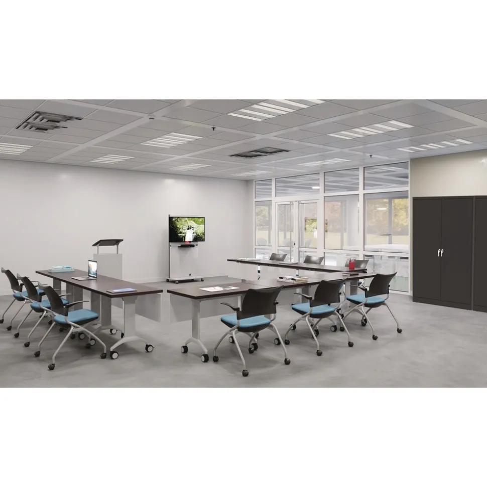 Tennsco 48 in. x 24 in. x 78 in. Jumbo Combination Steel Storage Cabinet - Black