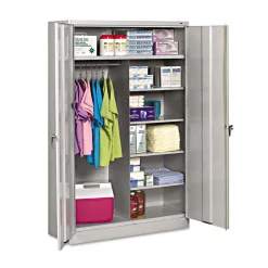 Tennsco 48 in. x 24 in. x 78 in. Jumbo Combination Steel Storage Cabinet - Light Gray