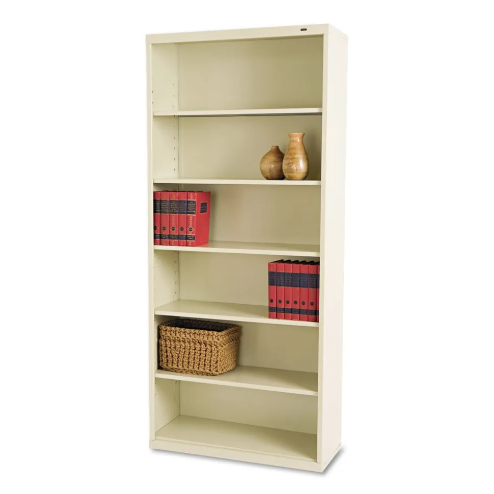 Tennsco 34.5 in. x 13.5 in. x 78 in. Six-Shelf Metal Bookcase - Putty