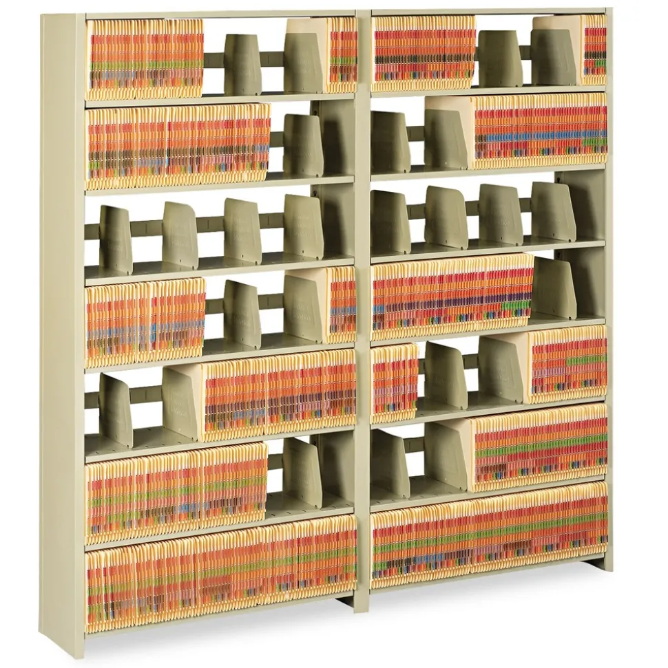 Tennsco 36 in. x 12 in. x 76 in. Snap-Together Steel Six-Shelf Closed Starter Set - Sand