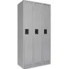 Tennsco 36 in. x 18 in. x 72 in. Three Lockers with Hat Shelves and Coat Rods Single-Tier Locker - Medium Gray