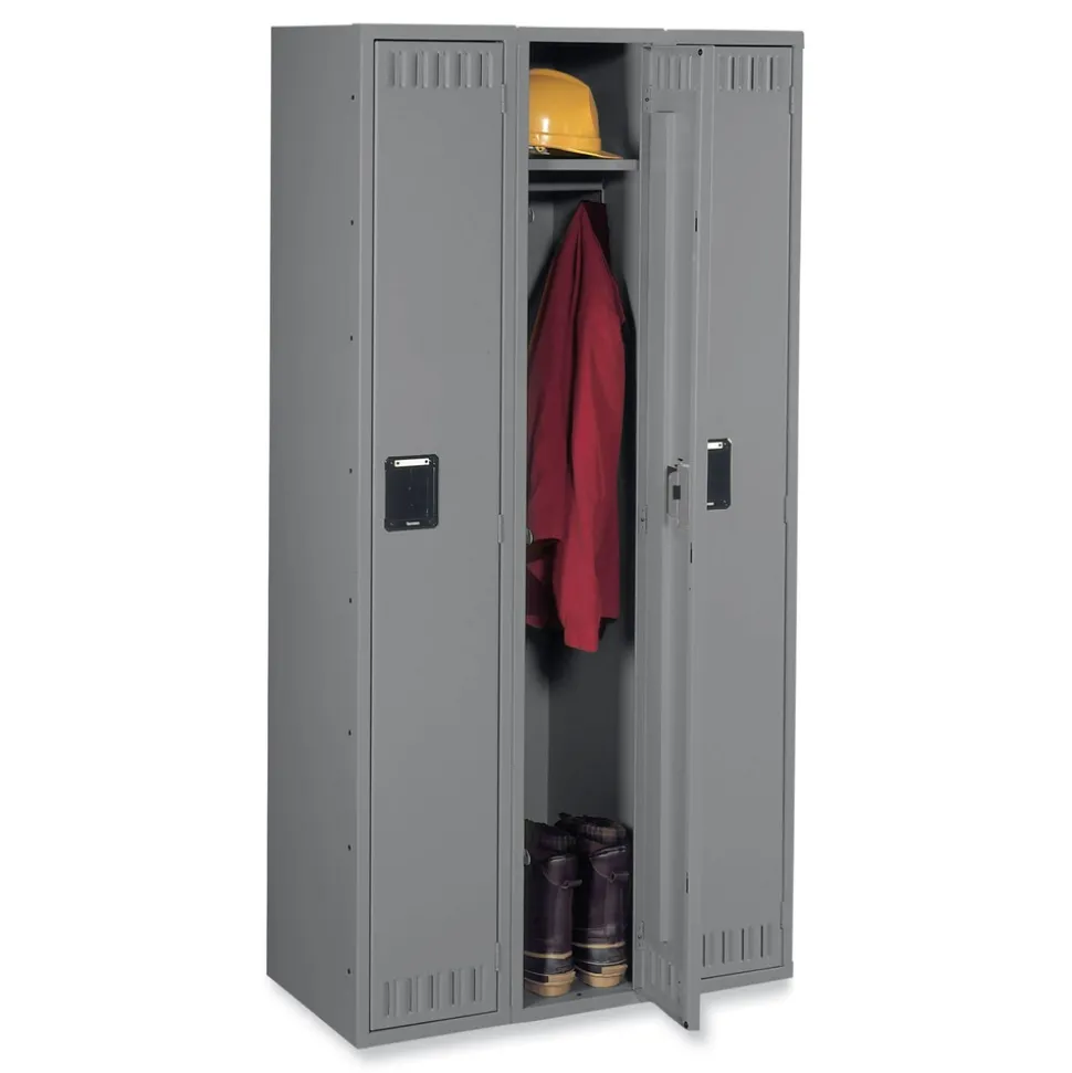 Tennsco 36 in. x 18 in. x 72 in. Three Lockers with Hat Shelves and Coat Rods Single-Tier Locker - Medium Gray