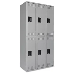 Tennsco 36 in. x 18 in. x 72 in. Triple Stack Double Tier Locker - Medium Gray