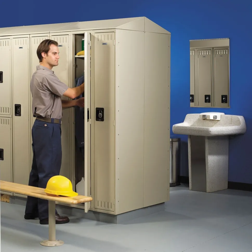 Tennsco 36 in. x 18 in. x 72 in. Triple Stack Double Tier Locker - Medium Gray