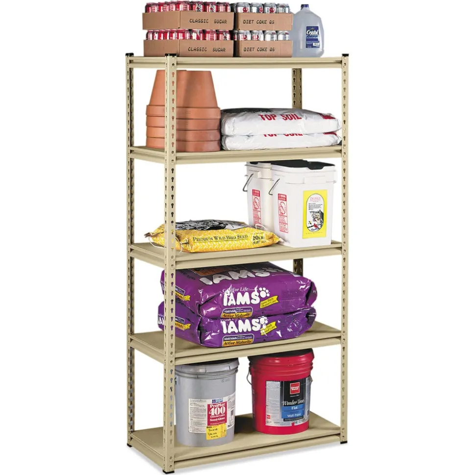 Tennsco Stur-D-Stor 36.5 in. W x 18.5 in. D x 72 in. H Five-Shelf Shelving - Sand