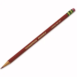 Ticonderoga 2.6 mm 2B Erasable Colored Pencils - Carmine Red Lead/Carmine Red Barrel (12/Pack)