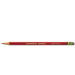 Ticonderoga 2.6 mm 2B Erasable Colored Pencils - Carmine Red Lead/Carmine Red Barrel (12/Pack)