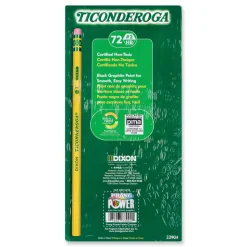 Ticonderoga HB (#2) Pencils - Black Lead, Yellow Barrel (72/Pack)