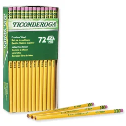 Ticonderoga HB (#2) Pencils - Black Lead, Yellow Barrel (72/Pack)