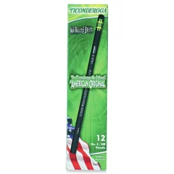 Ticonderoga HB (No. 2) Pencils - Black Lead/Black Barrel (1-Dozen)