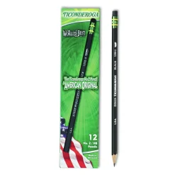 Ticonderoga HB (No. 2) Pencils - Black Lead/Black Barrel (1-Dozen)