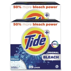 Tide 129 oz 80 Loads Laundry Detergent with Bleach - Tide Original Scent (2/Carton)