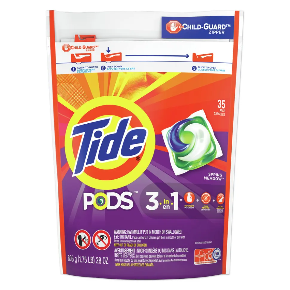 Tide Laundry Detergent Pods- Spring Meadow (4 Packs/Carton)
