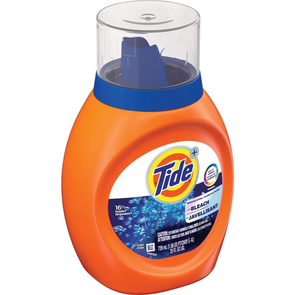 Tide Plus 16 Loads HE Compatible Bleach Alternative Liquid Laundry Detergent - Original Scent (6/Carton)