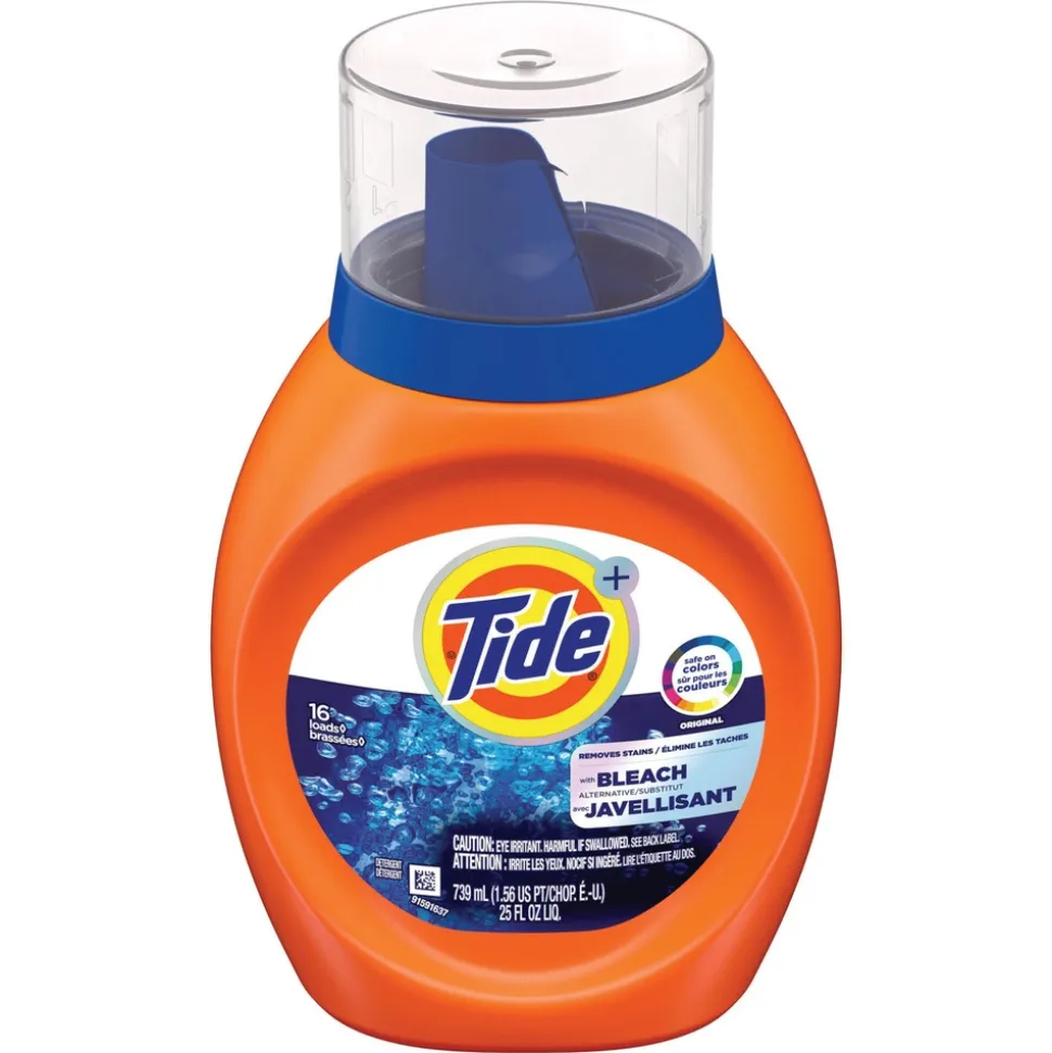 Tide Plus 16 Loads HE Compatible Bleach Alternative Liquid Laundry Detergent - Original Scent (6/Carton)