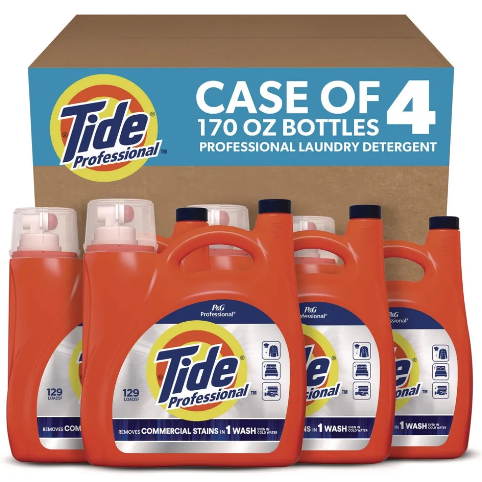 Tide Professional 80782107 170 oz Commercial HE Liquid Laundry Detergent (4/Carton)