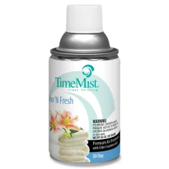 TimeMist 6.6 oz. Aerosol Spray Premium Metered Air Freshener Refill - Clean N Fresh (12/Carton)