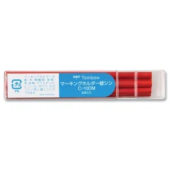 Tombow 4.4 millimeter Mechanical Wax-Based Marking Pencil Refills - Red (10/Box)