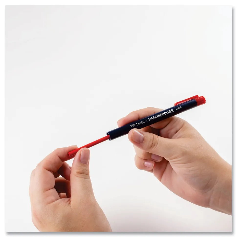 Tombow 4.4 millimeter Wax-Based Marking Pencil - Red Wax/Navy Blue Barrel (10/Box)