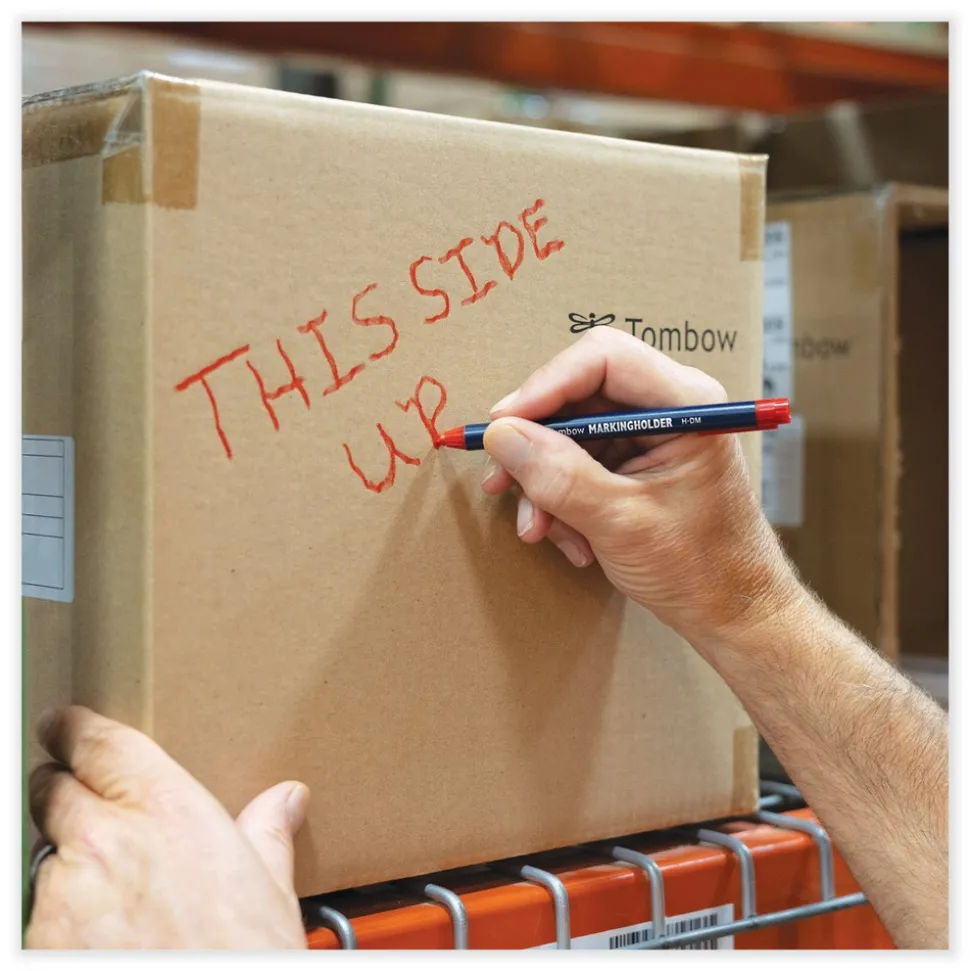 Tombow 4.4 millimeter Wax-Based Marking Pencil - Red Wax/Navy Blue Barrel (10/Box)