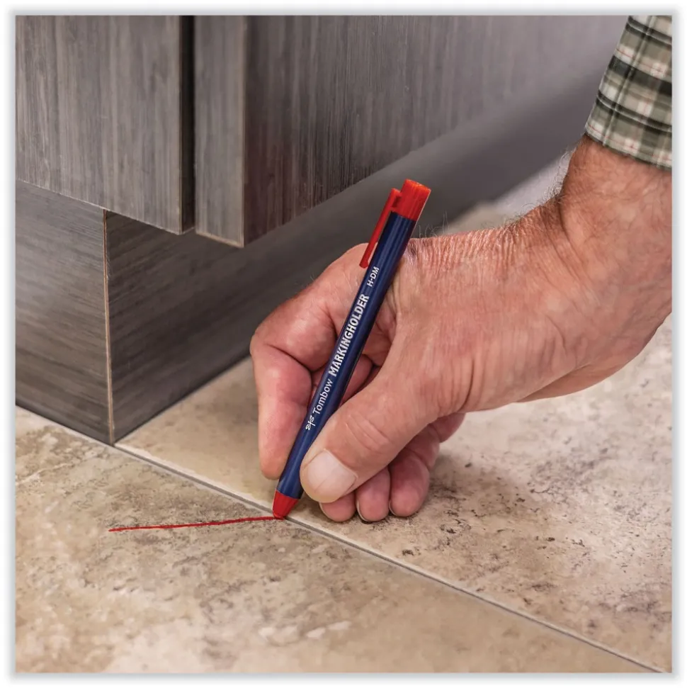 Tombow 4.4 millimeter Wax-Based Marking Pencil - Red Wax/Navy Blue Barrel (10/Box)