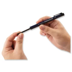 Tombow 4.4 mm Wax-Based Marking Pencil - Black Wax, Navy Blue Barrel (10/Box)