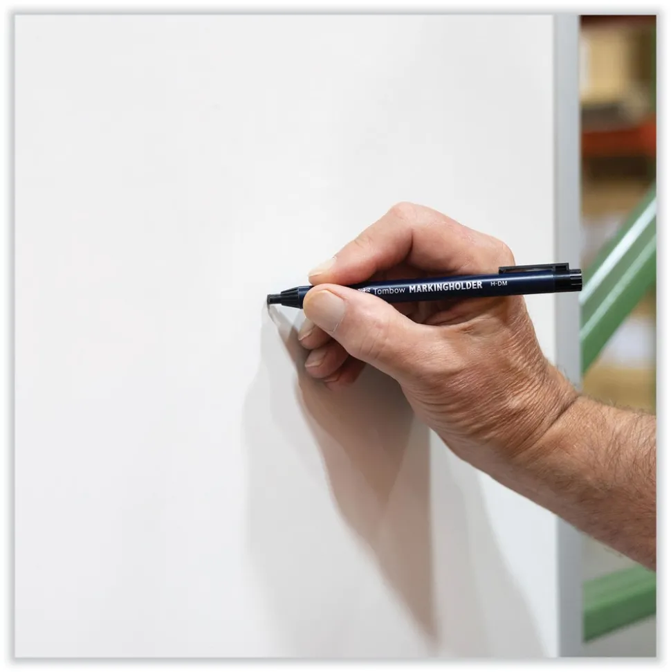 Tombow 4.4 mm Wax-Based Marking Pencil - Black Wax, Navy Blue Barrel (10/Box)