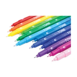 Tombow Extra-Fine/Broad Tips Twin Tone Dual-Tip Markers - Assorted Colors (12/Pack)